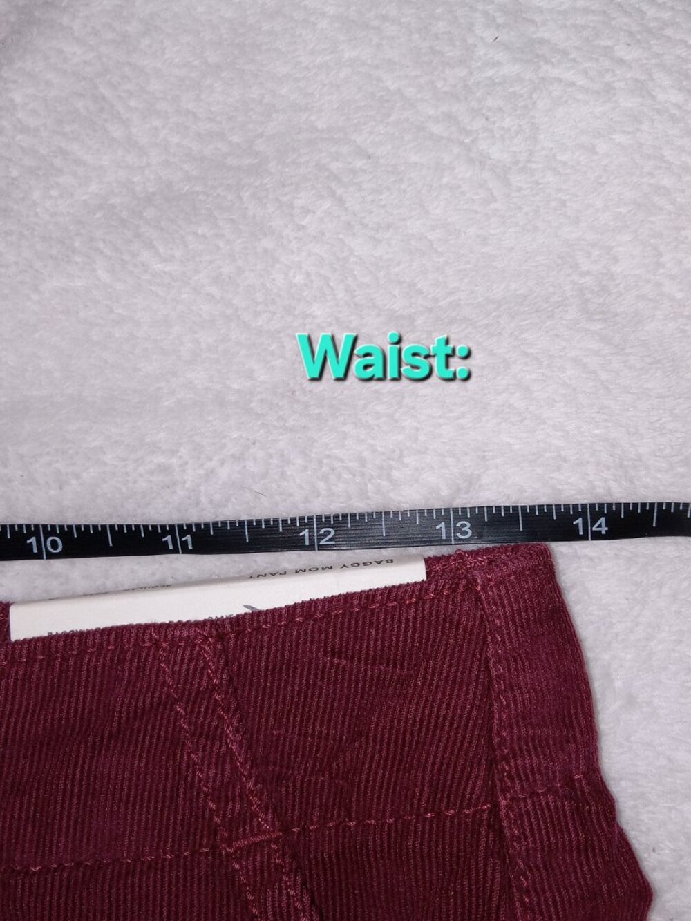 American Eagle Baggy Mom Corduroy Pants High Rise Maroon Red Sz 0 NWT - Picture 12 of 14